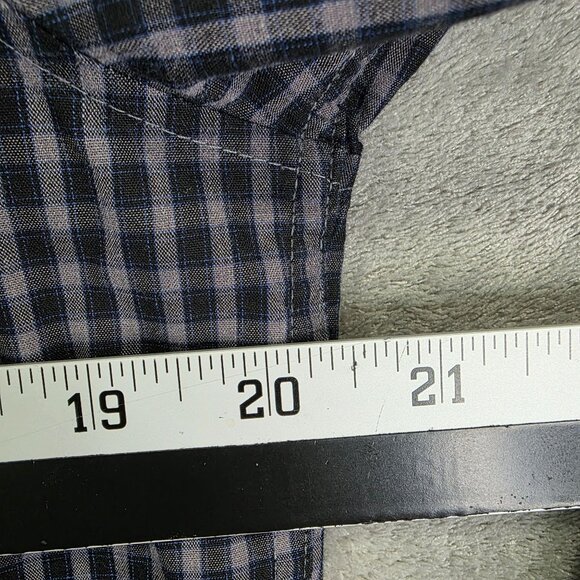 Mens Calvin Klein Navy & Gray Plaid Shirt Long Sleeve Button Down Size S - Picture 6 of 8